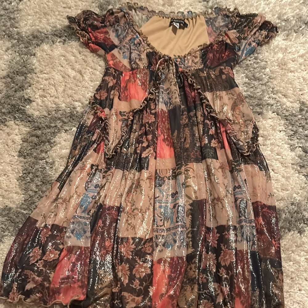 Urban Outfitters Shimmer Patterned Mini Dress
